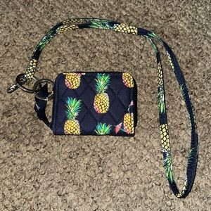 Vera Bradley mini wallet with matching lanyard—like new!